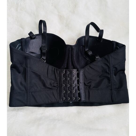 Bslingerie Womens Sz L Bustier Crop Top Club Wear Lingerie Rhinestone & Pearl - Picture 2 of 9